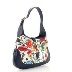 Gucci Jackie Hobo Flora Segeltuch mit Leder Medium