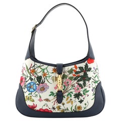 Gucci Jackie Hobo Flora Canvas with Leather Medium
