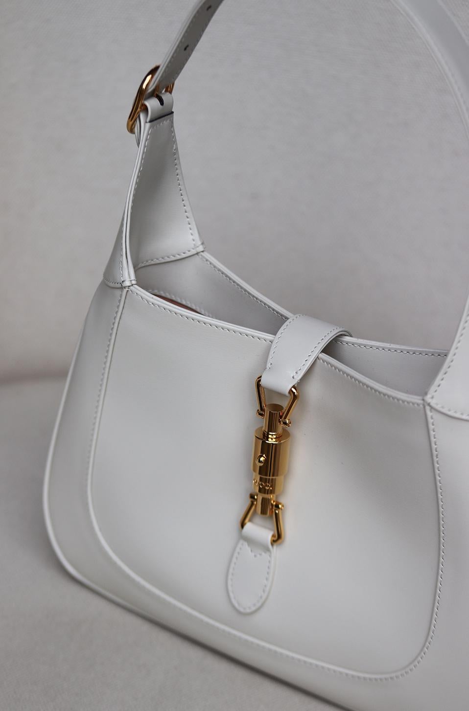 Gucci Jackie Hobo Small Leder Umhängetasche (Beige)