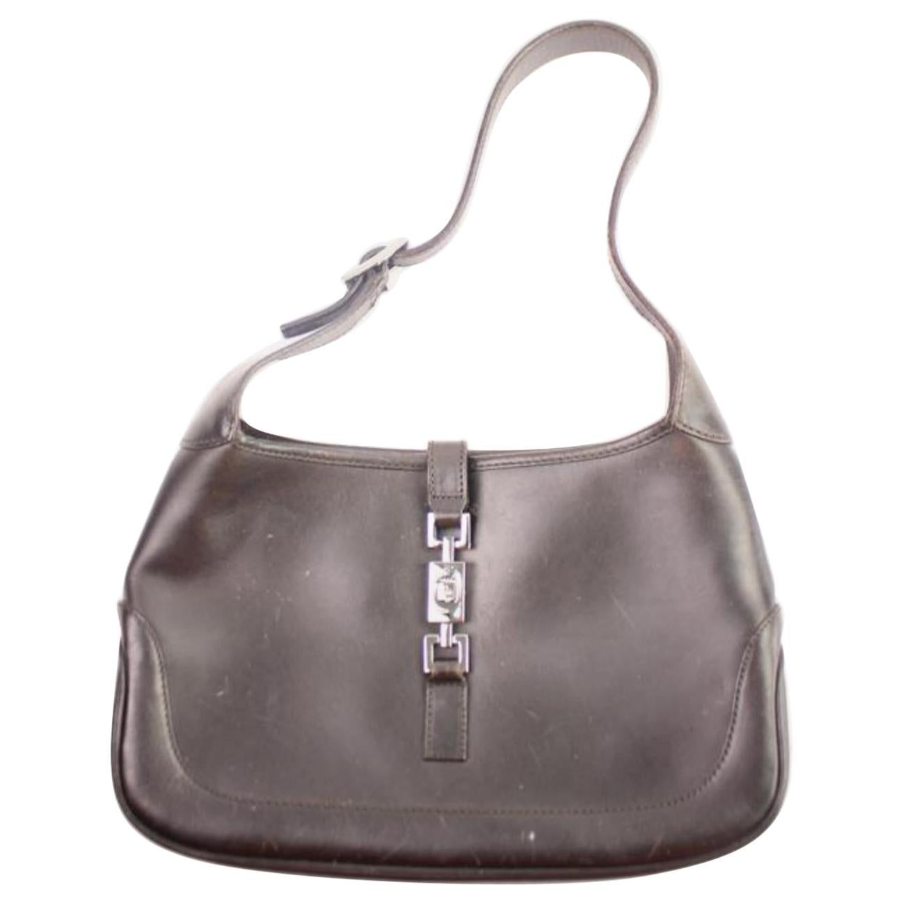 Gucci Jackie Leather Jackie-o 160gga104 Brown Satchel For Sale