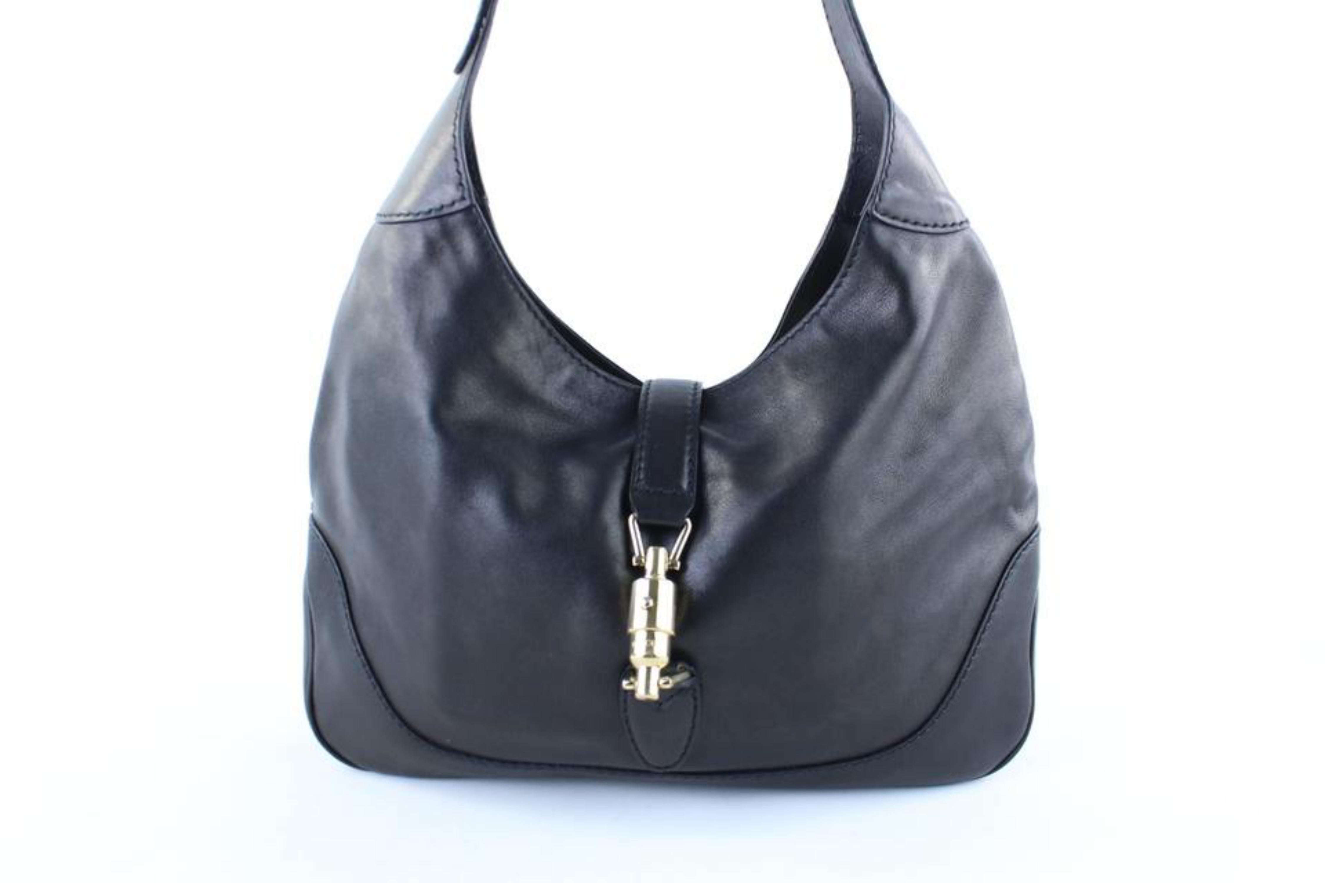 Gucci Jackie Long 10gr1103 Black Leather Hobo Bag For Sale 3