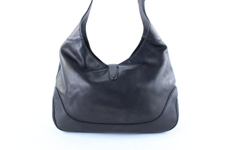 Gucci Jackie Long 10gr1103 Black Leather Hobo Bag For Sale at 1stDibs