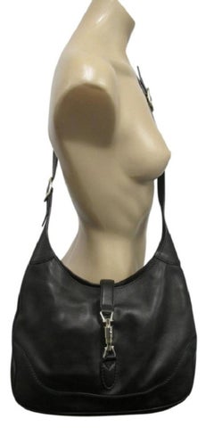 Gucci Jackie Long 10gr1103 Black Leather Hobo Bag