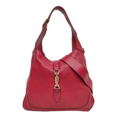 Gucci Jackie Medium Red Calfskin Leather Crossbody Bag