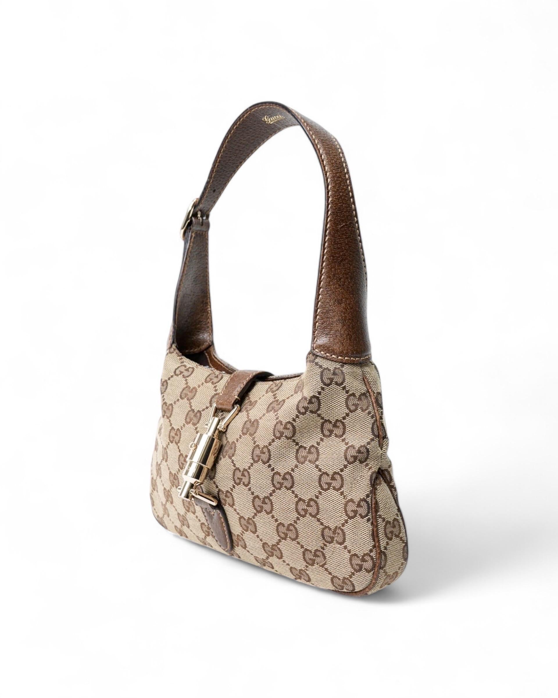 Brown Gucci Jackie Mini GG Supreme In Tela  Marrone
