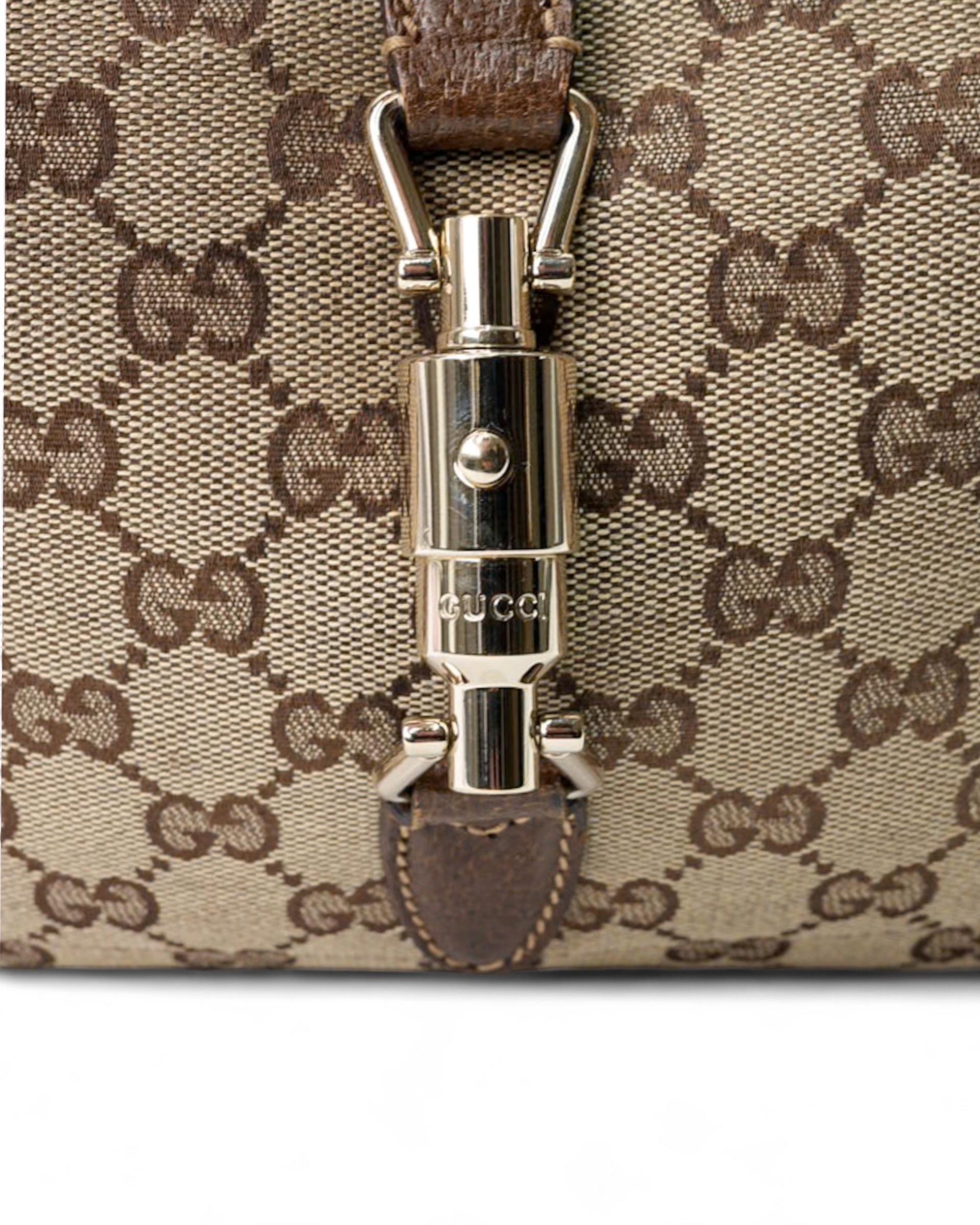 Gucci Jackie Mini GG Supreme In Tela  Marrone In Excellent Condition In Torre Del Greco, IT