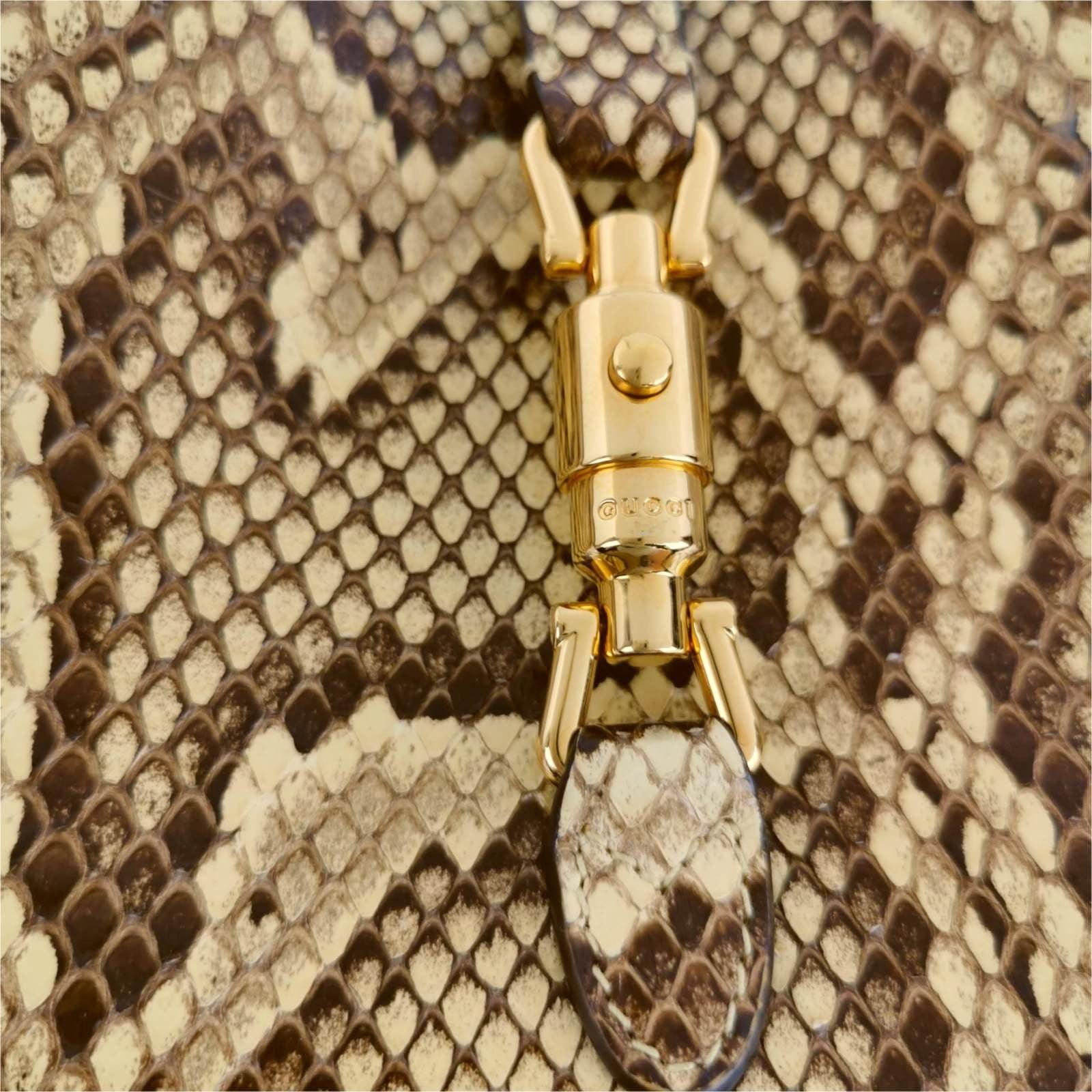 Gucci Jackie Mini Python-skin Leather Bag with Adjustable Strap Size Multicolor 1