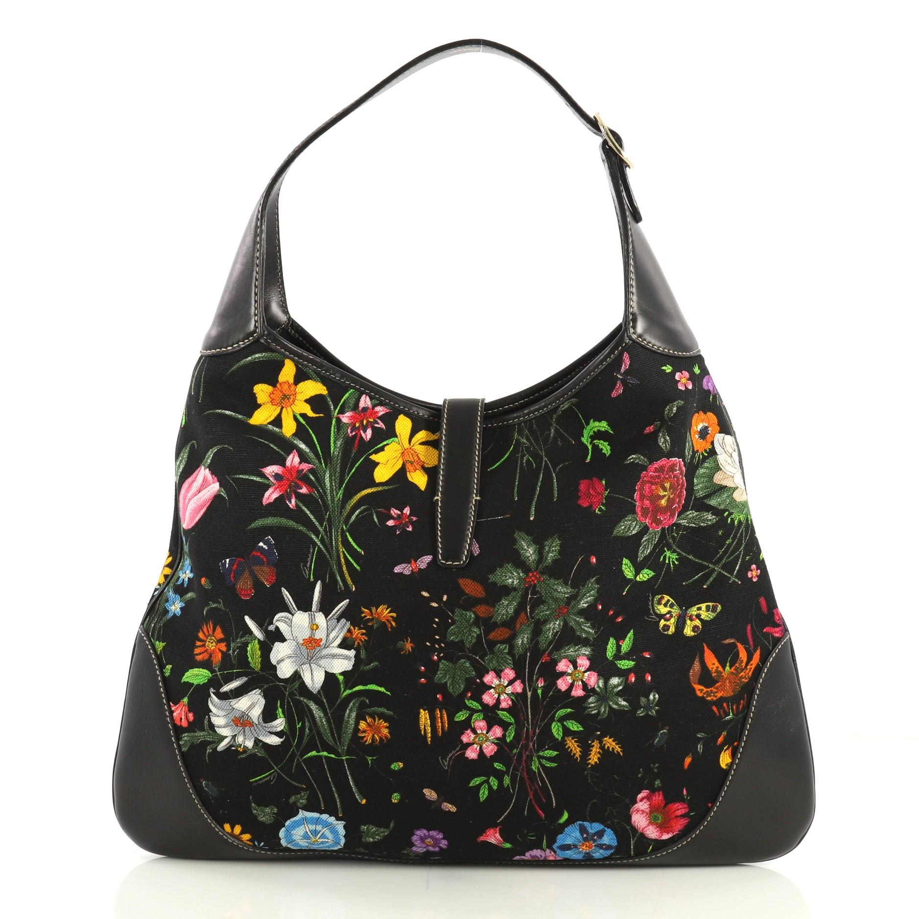 Gucci Jackie O Bag Flora Canvas Large at 1stDibs gucci jackie
