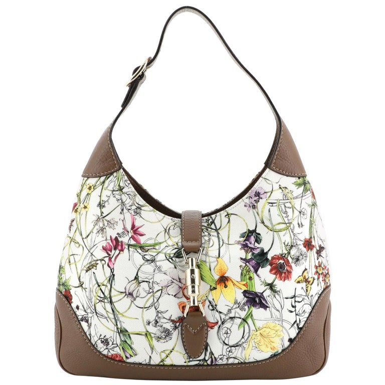 Gucci Jackie O Bag Flora Canvas Small For Sale at 1stdibs
