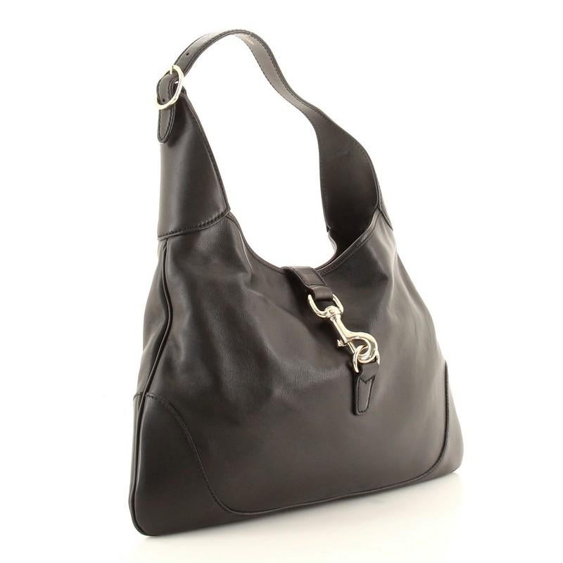 Black Gucci Jackie O Bag Leather Medium