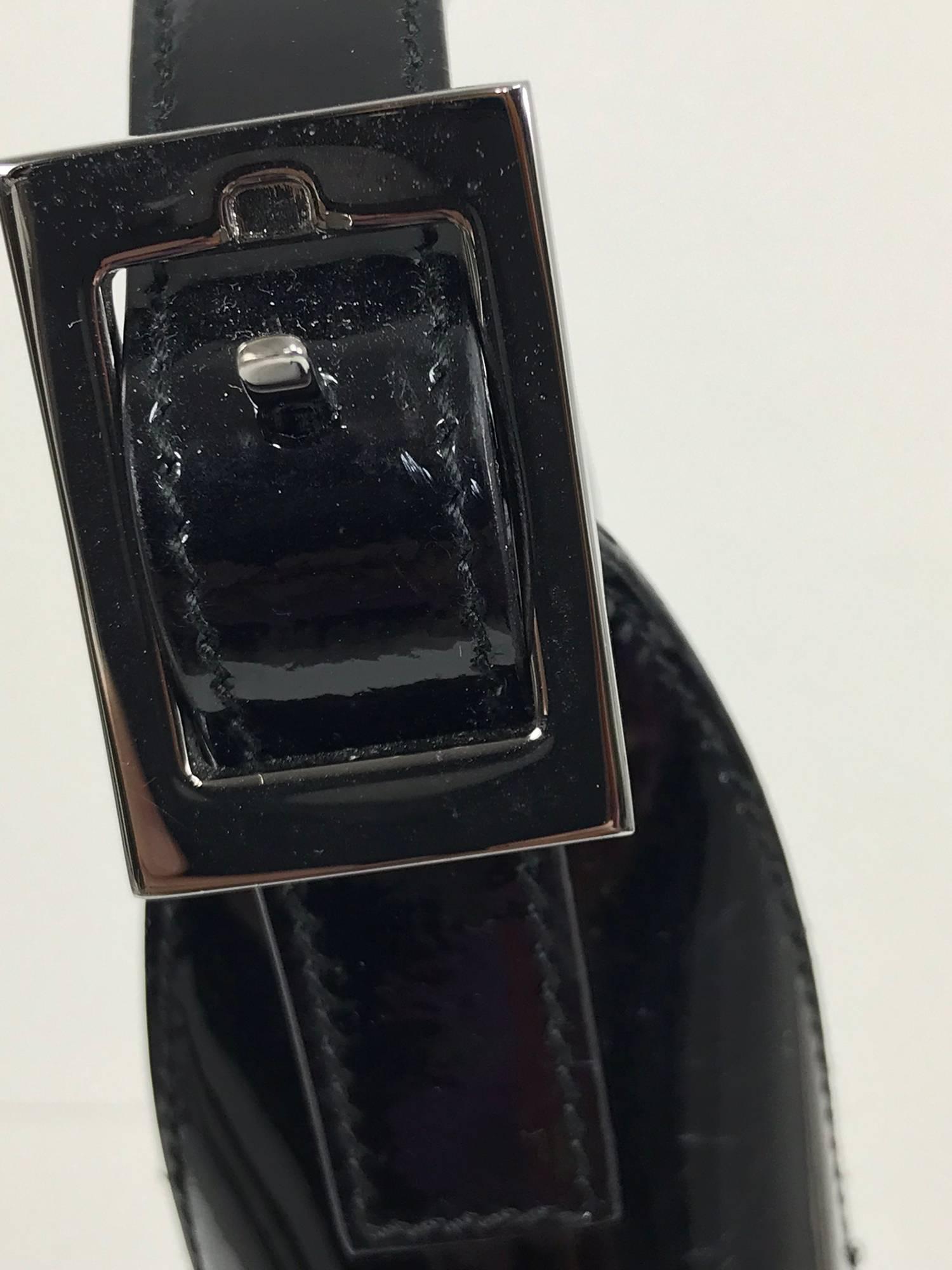 Black Gucci Jackie O black patent leather handbag