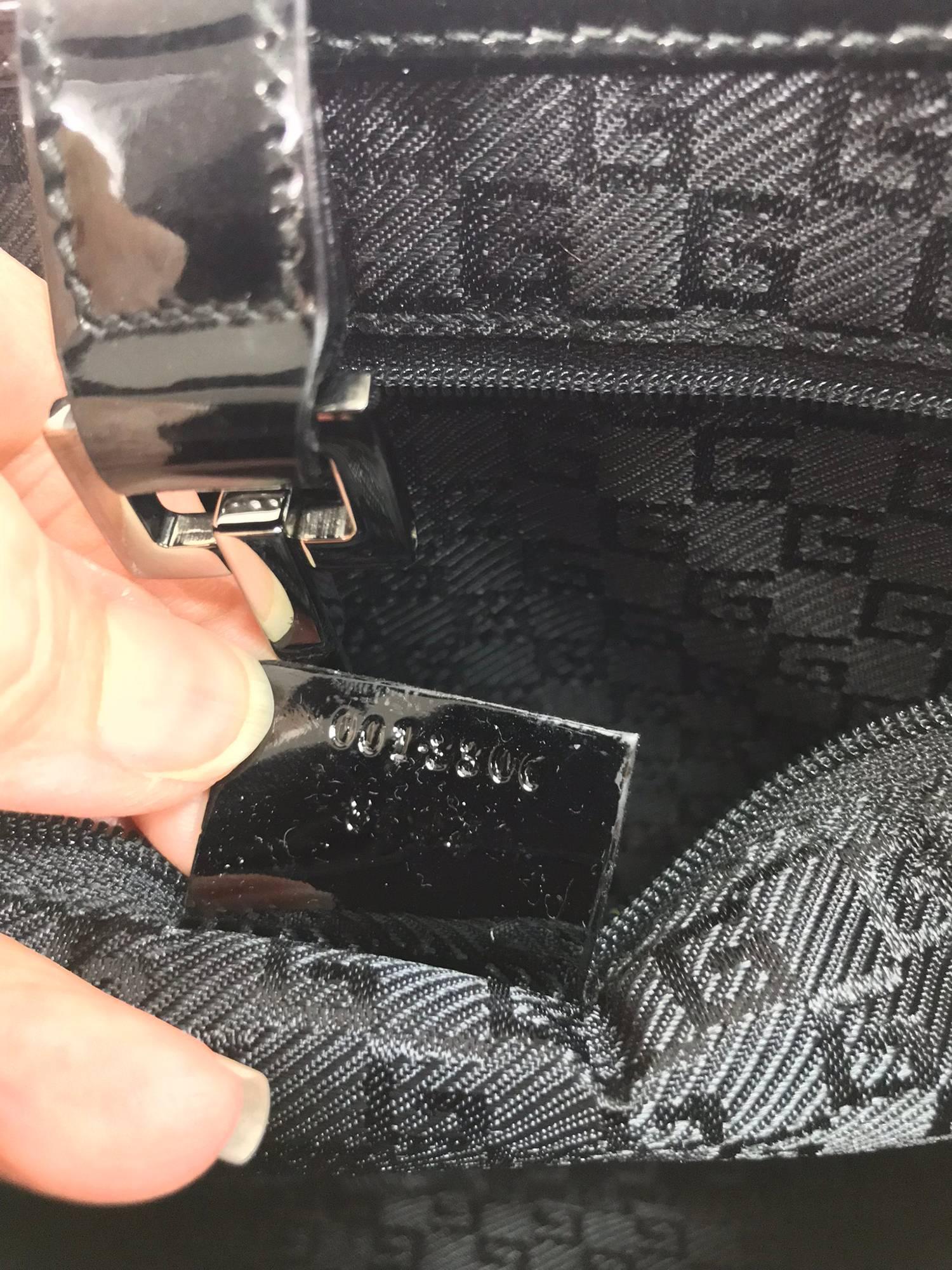 Gucci Jackie O black patent leather handbag 1