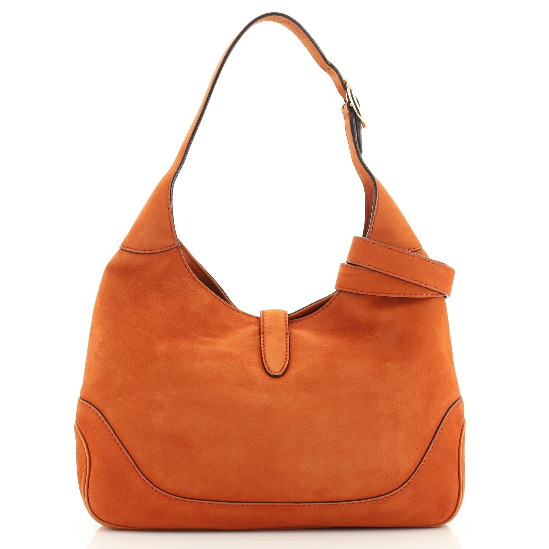 Orange Gucci Jackie Original Shoulder Bag Nubuck Medium