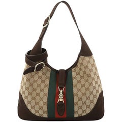 Gucci Jackie Original Web Shoulder Bag GG Canvas and Nubuck Medium