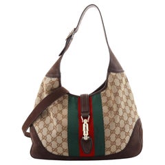 Gucci Jackie Original Web Shoulder Bag GG Canvas and Nubuck Medium