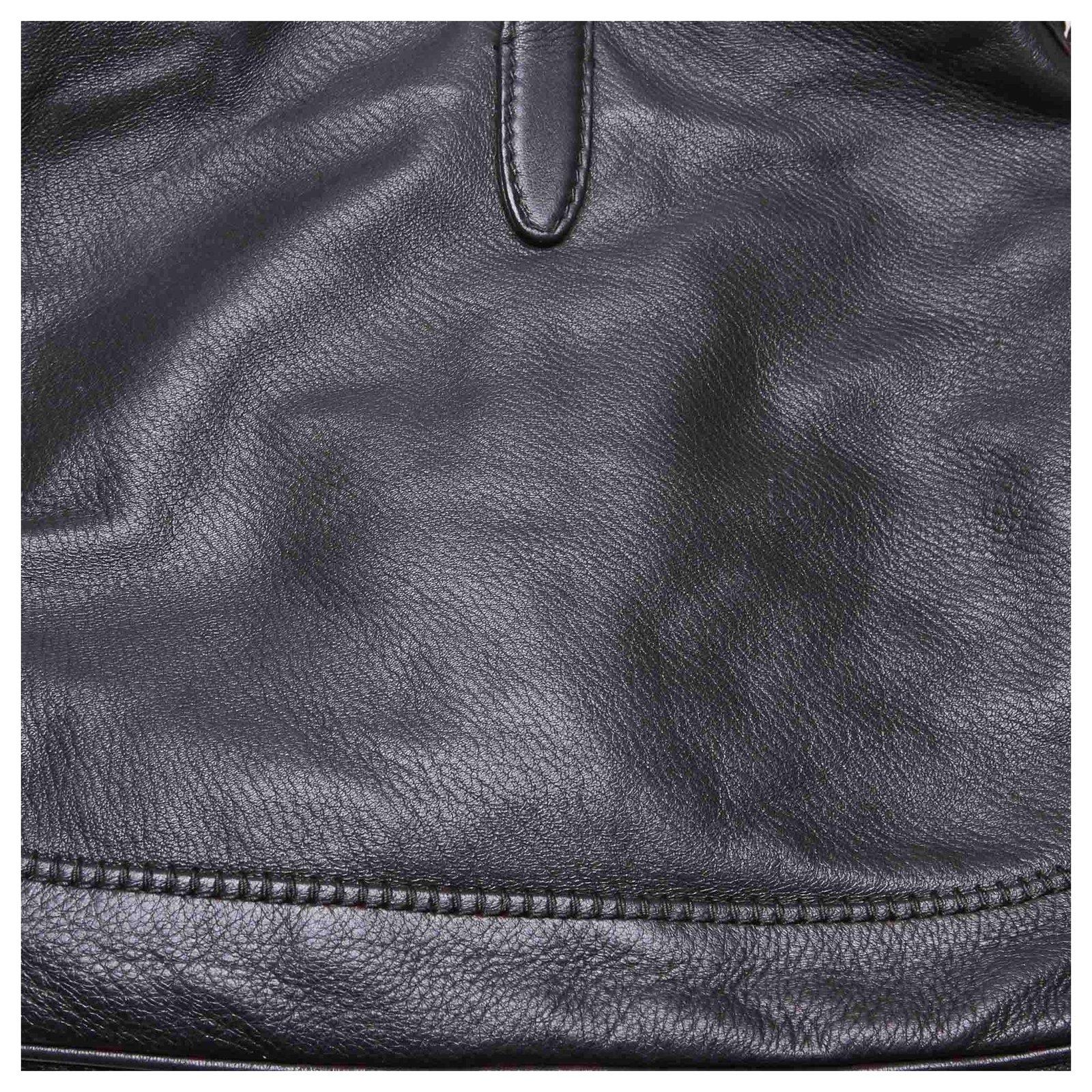 Women's Gucci Jackie Pebbled Calfskin Black Medium Hobo Bag