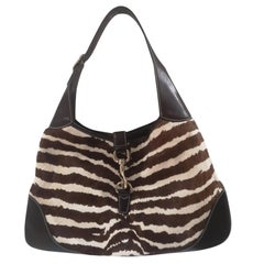 Gucci Jackie pony hair zebra shoulder bag