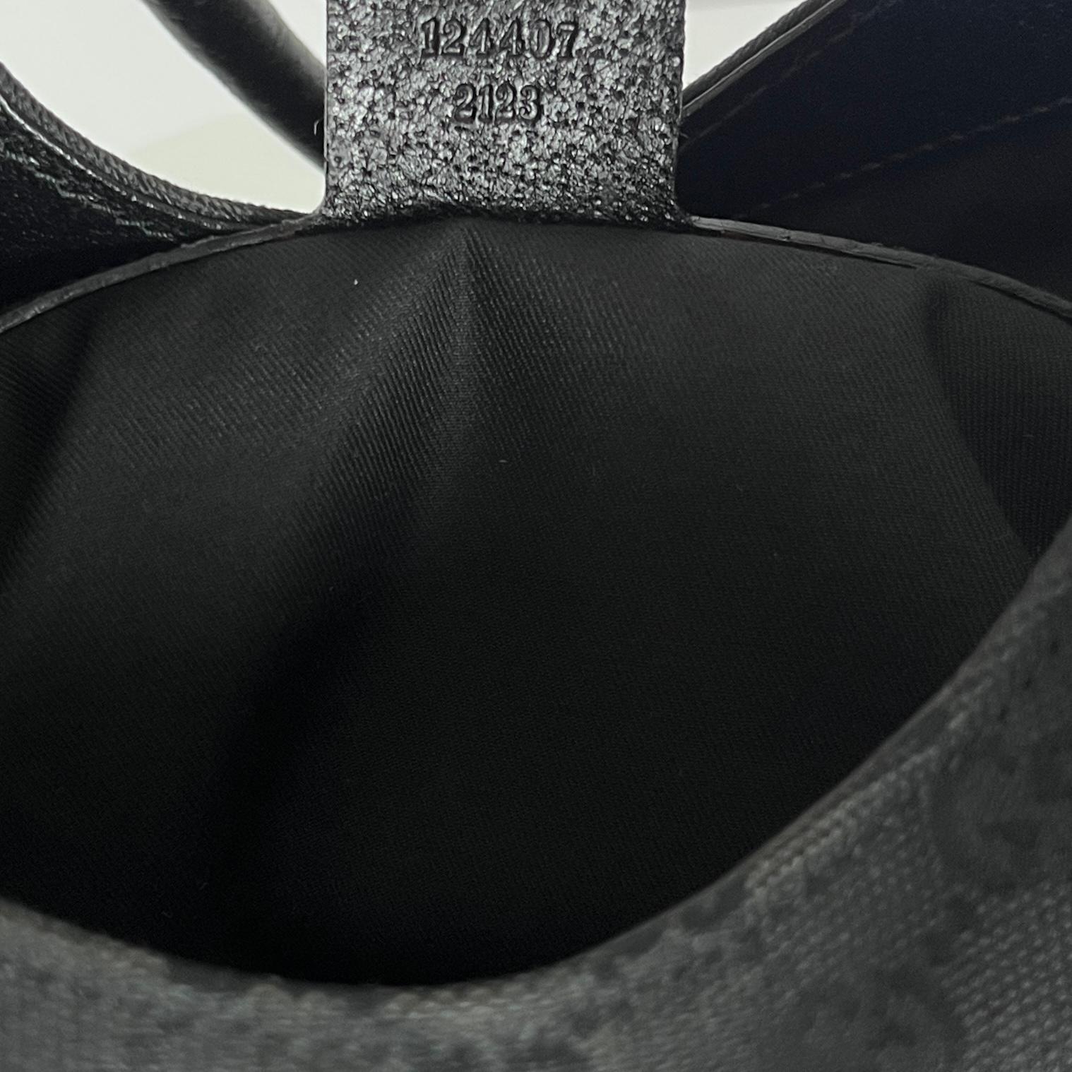 Gucci Jackie Borsa a tracolla in tela e pelle nera circa 2000 in vendita 5