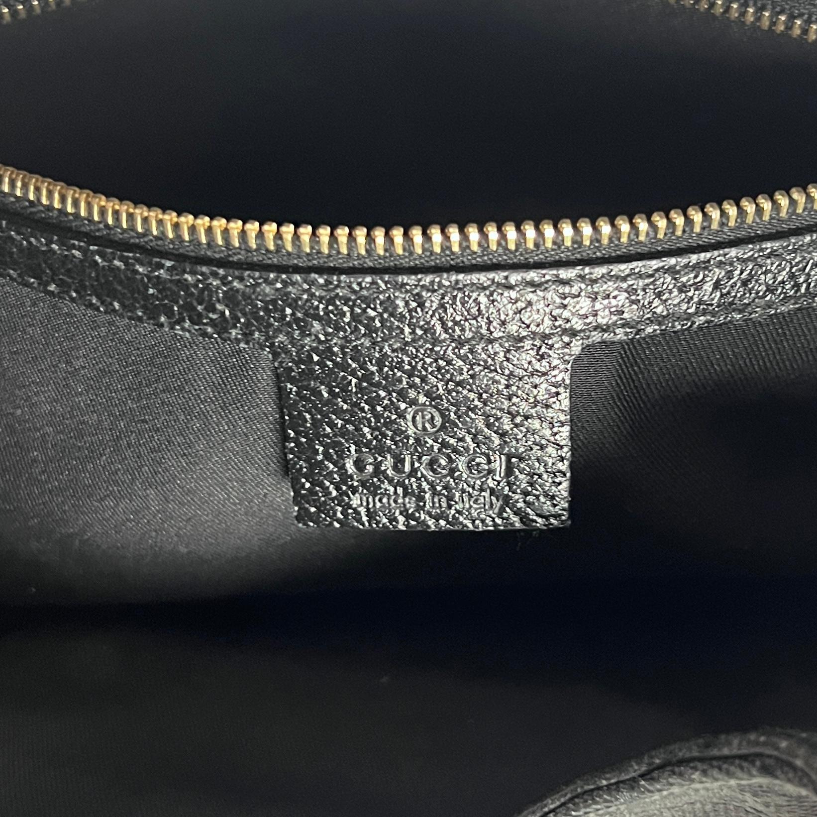 Gucci Jackie Borsa a tracolla in tela e pelle nera circa 2000 in vendita 4