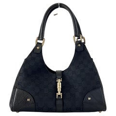 Gucci Jackie Borsa a tracolla in tela e pelle nera circa 2000