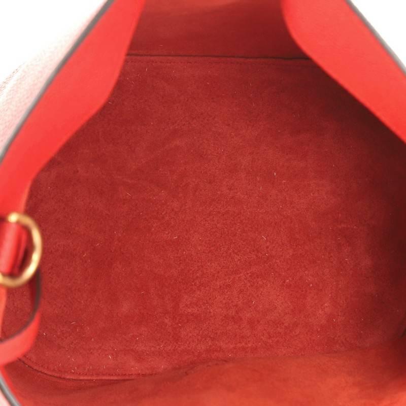 Red Gucci Jackie Soft Bucket Bag Leather