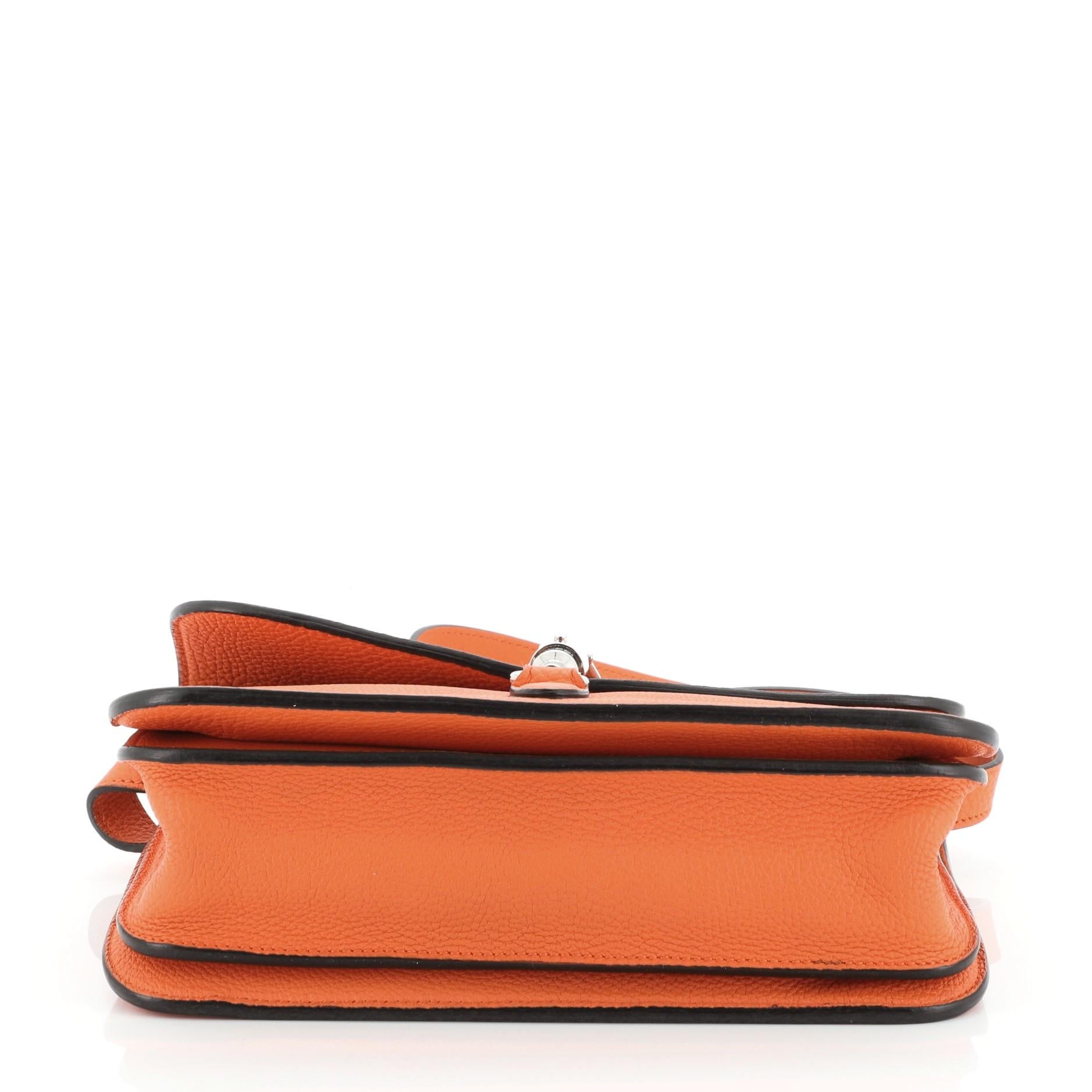 Orange Gucci Jackie Soft Flap Shoulder Bag Leather 