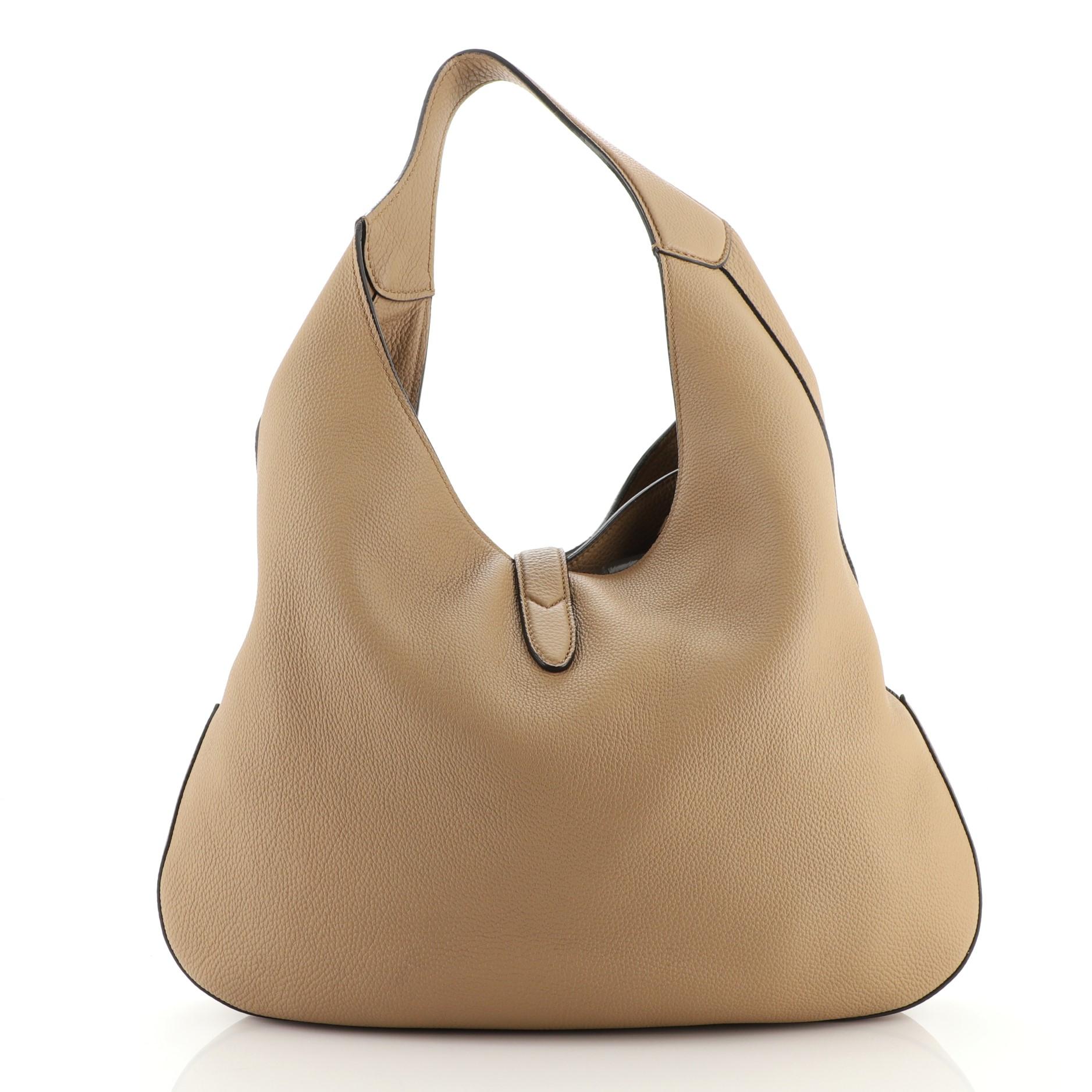 Brown Gucci Jackie Soft Hobo Leather Large