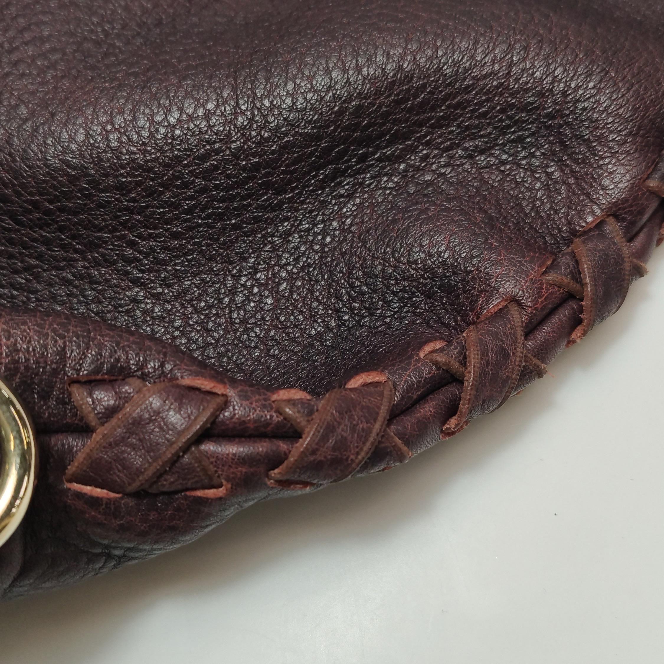 Gucci Jackie Soft Large Brown Leather Shoulder Bag With Strap en vente 8