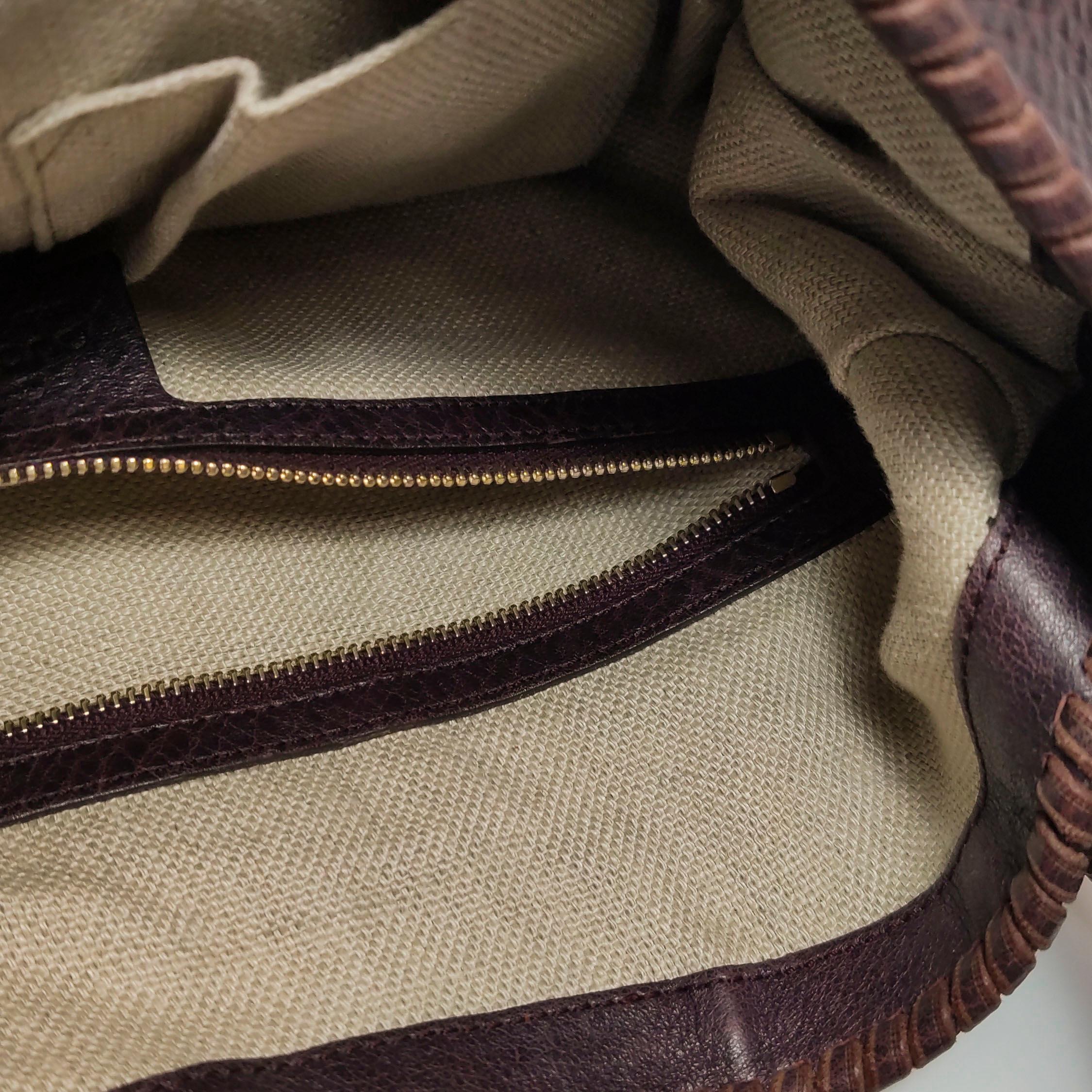 Gucci Jackie Soft Large Brown Leather Shoulder Bag With Strap en vente 3