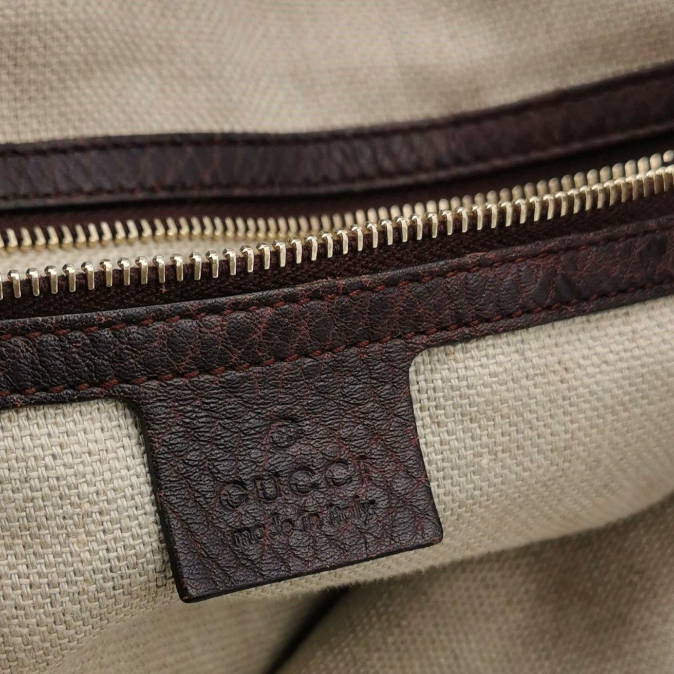 Gucci Jackie Soft Large Brown Leather Shoulder Bag With Strap en vente 4