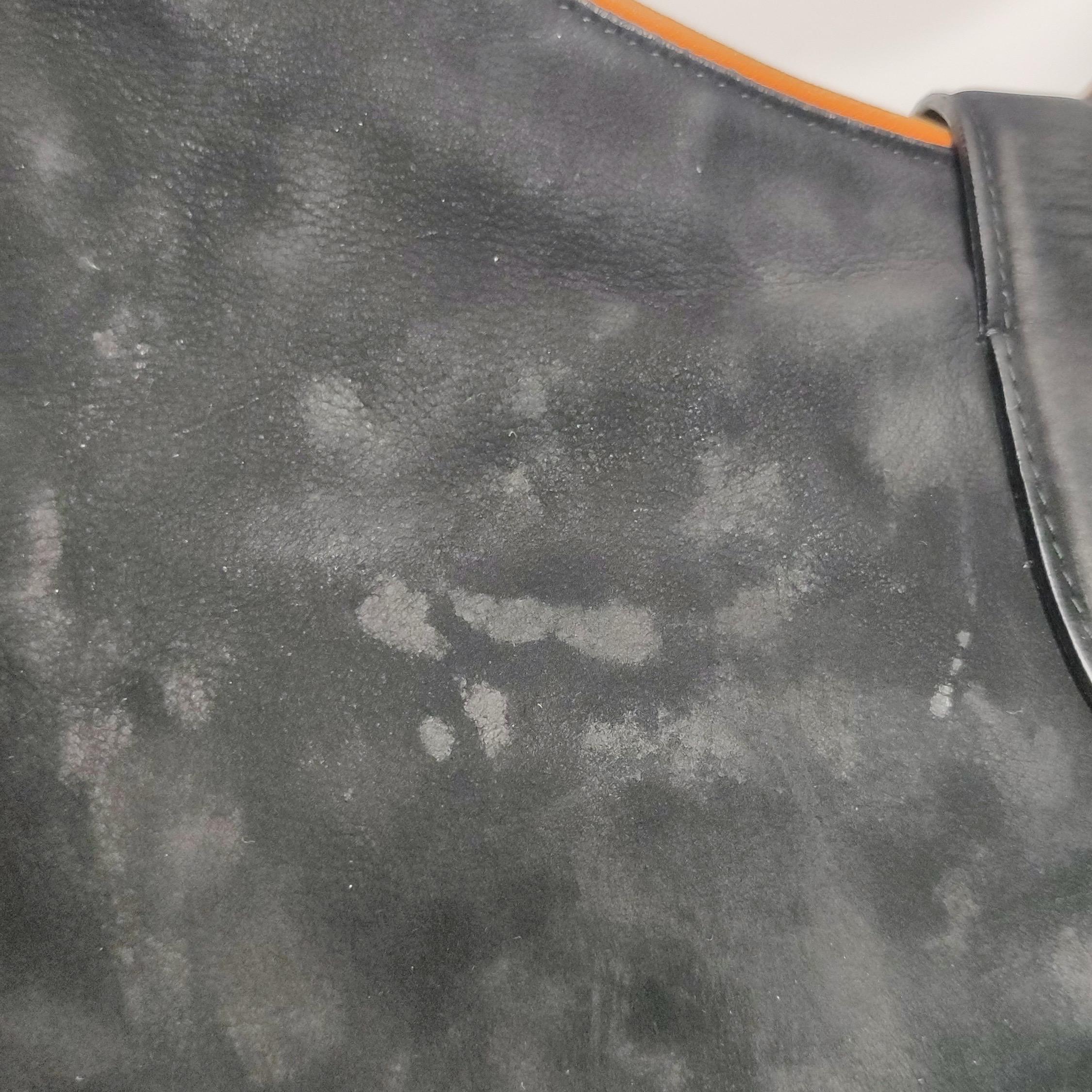 Gucci Jackie Soft Medium Schwarz Nubuk Wildleder√äLeder Orange Futter Gold Hardware im Angebot 12