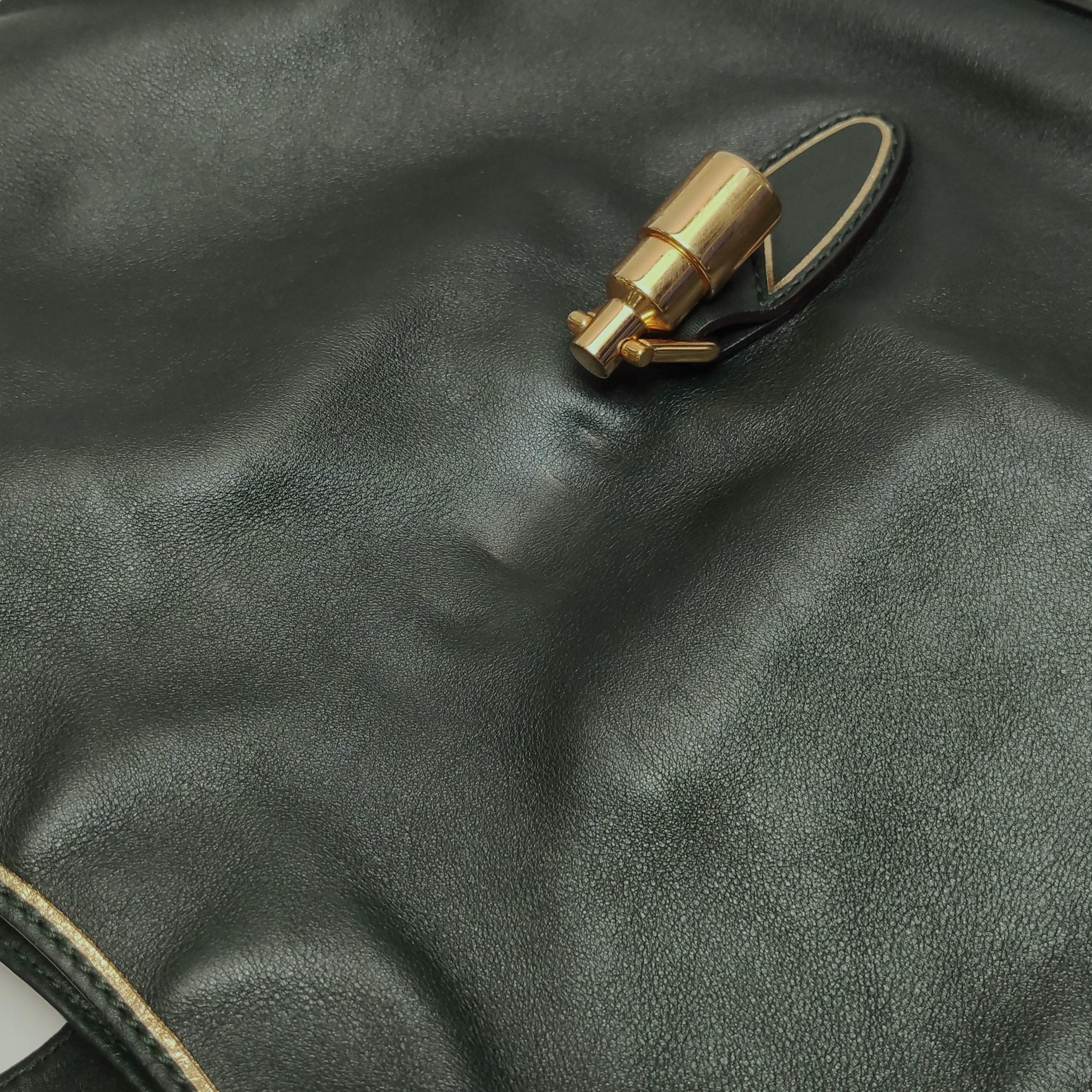 Gucci Jackie Soft Medium Borsa a tracolla in pelle verde con tracolla in vendita 5