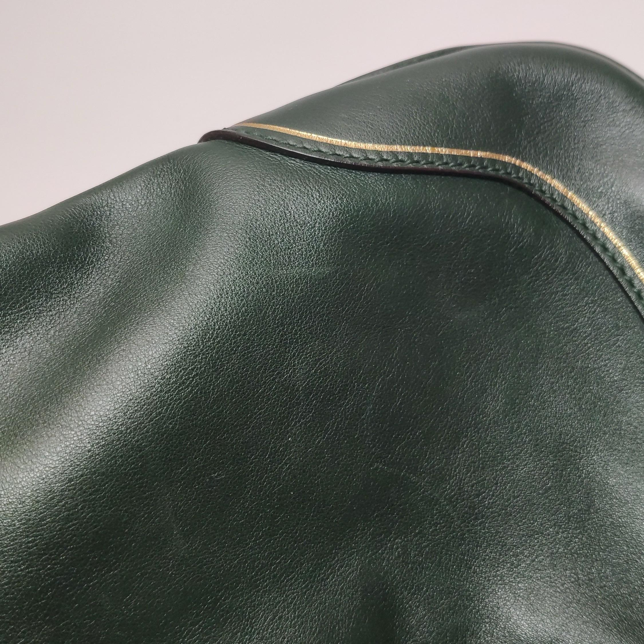 Gucci Jackie Soft Medium Borsa a tracolla in pelle verde con tracolla in vendita 10