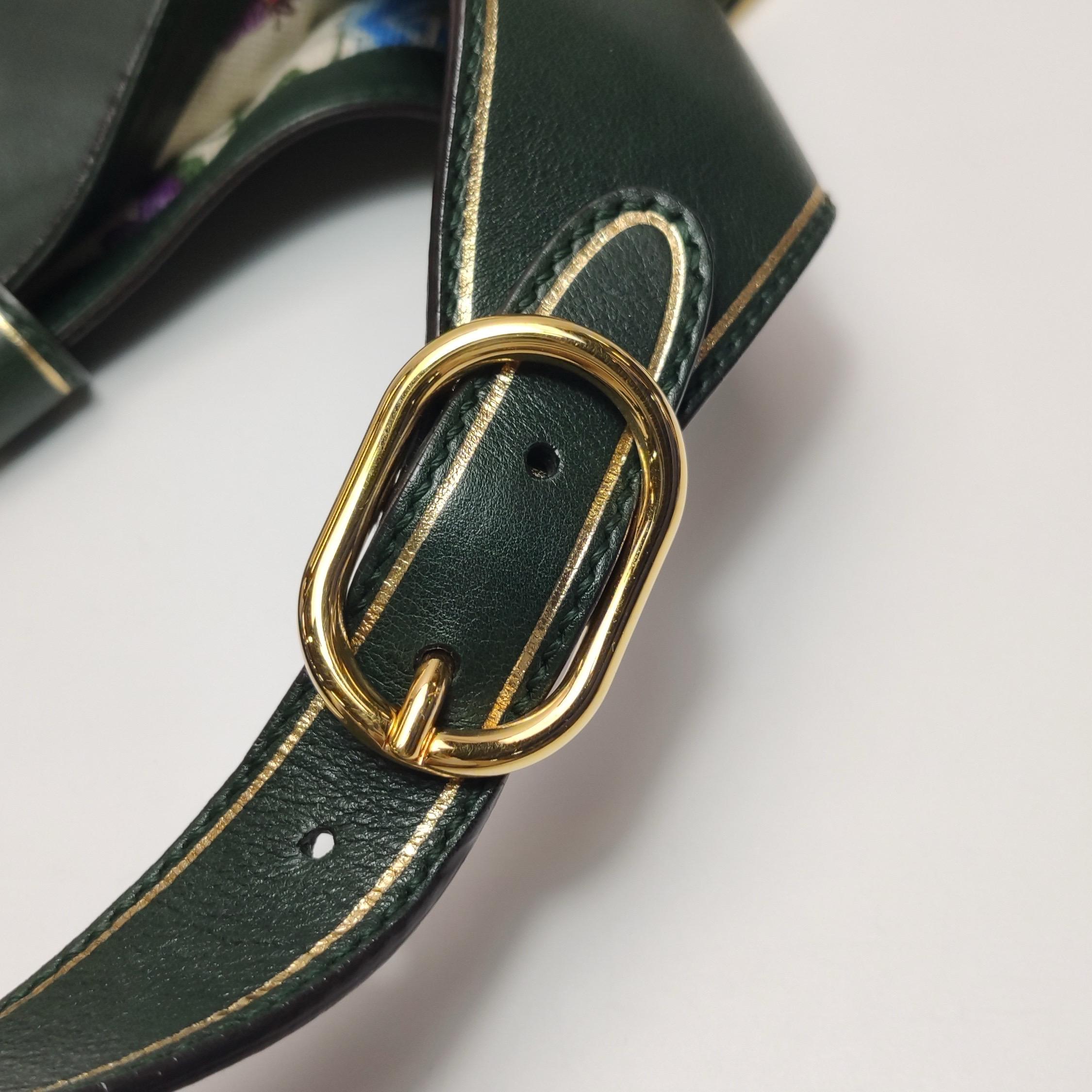 Gucci Jackie Soft Medium Borsa a tracolla in pelle verde con tracolla in vendita 15