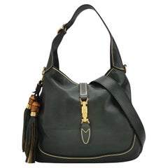 Gucci Jackie Soft Medium Borsa a tracolla in pelle verde con tracolla