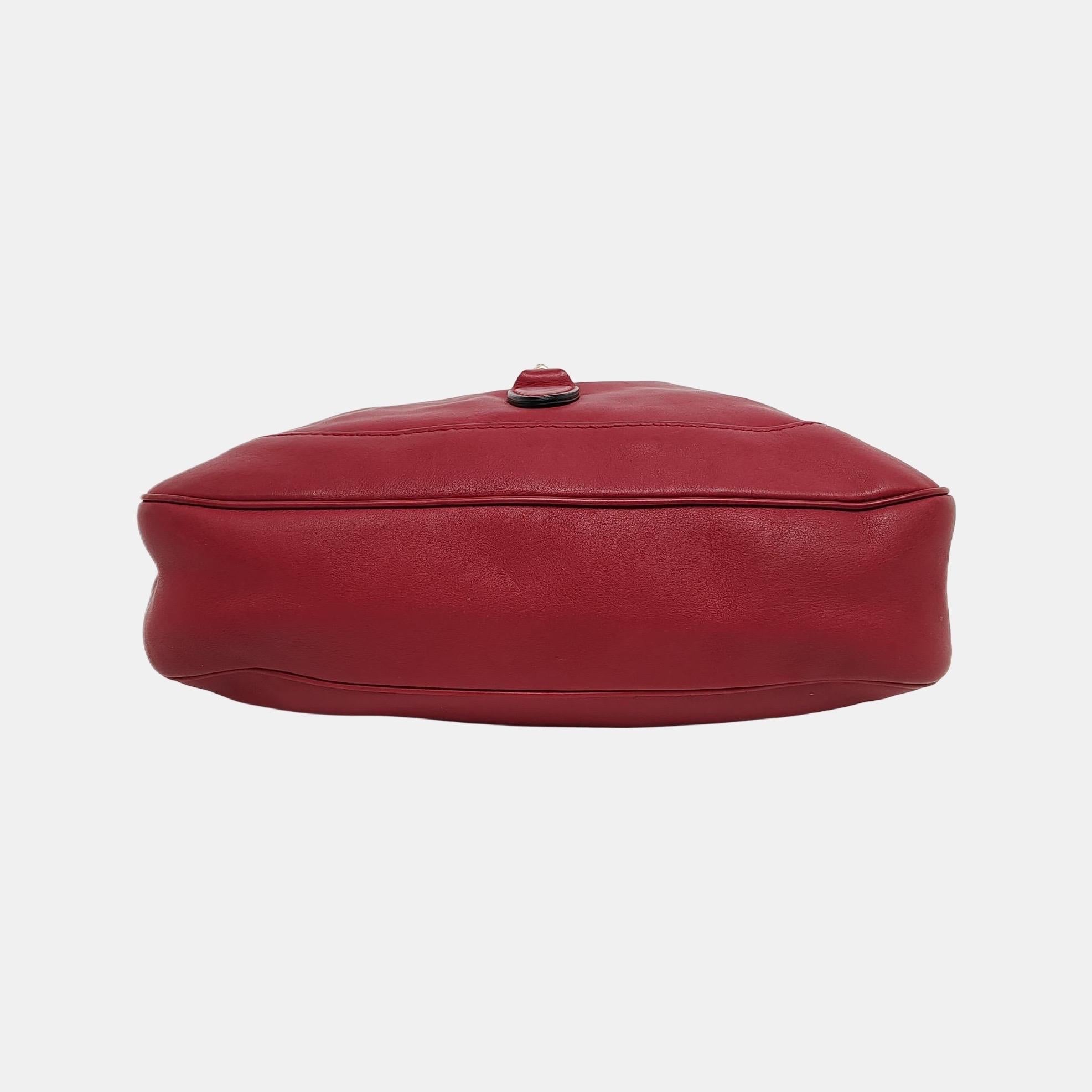 Sac Gucci Jackie Soft Medium Cuir Bourgogne Rouge Or Pistoque Fermeture Pistoque en vente 8