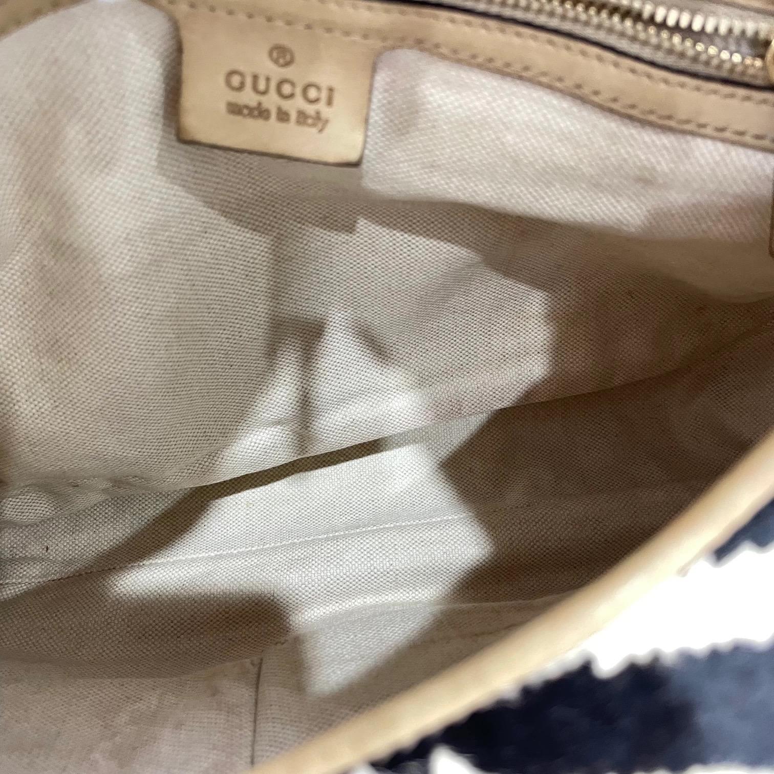 Gucci Jackie Soft Medium in pelle di vitello stile pony con stampa zebrata e pelle beige in vendita 2