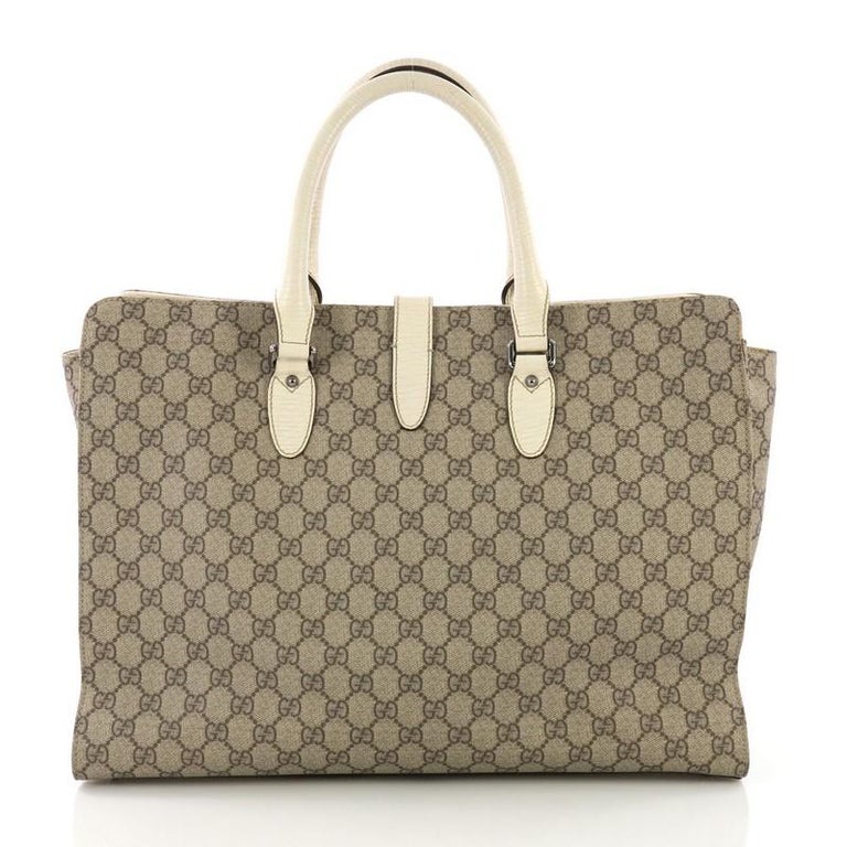 Gucci Jackie Soft Tote GG Coated Canvas Large at 1stDibs
