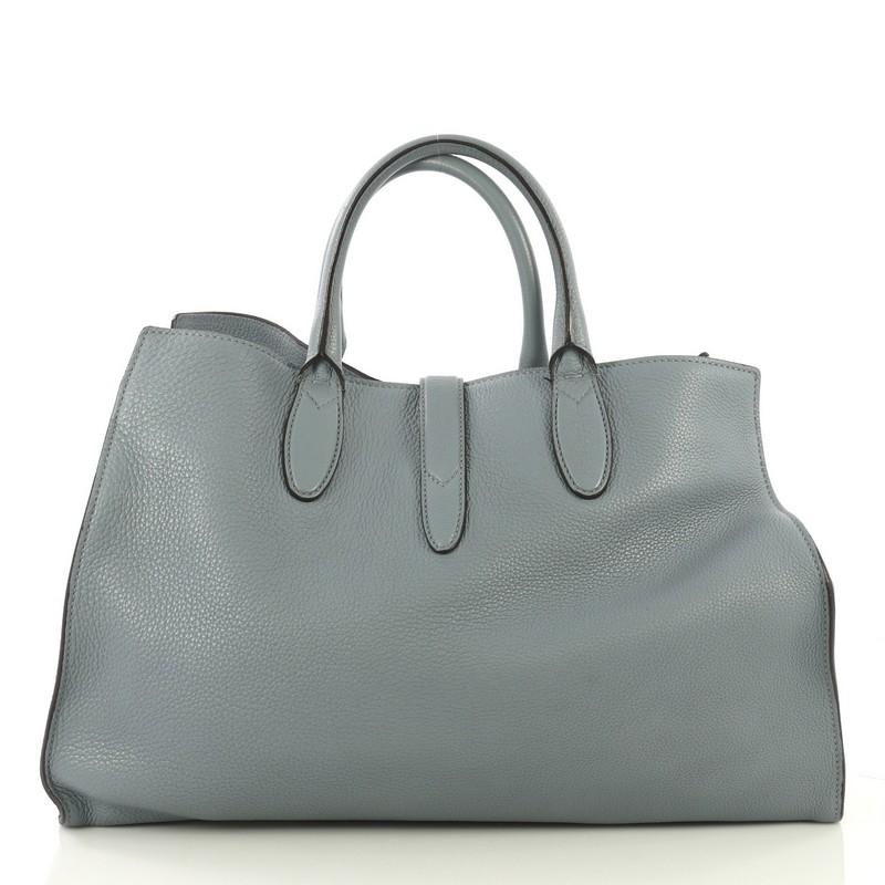 Gray Gucci Jackie Soft Tote Leather Large