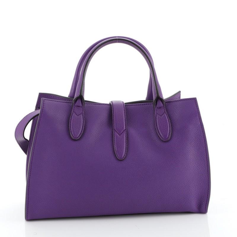 Purple Gucci Jackie Soft Tote Leather Small