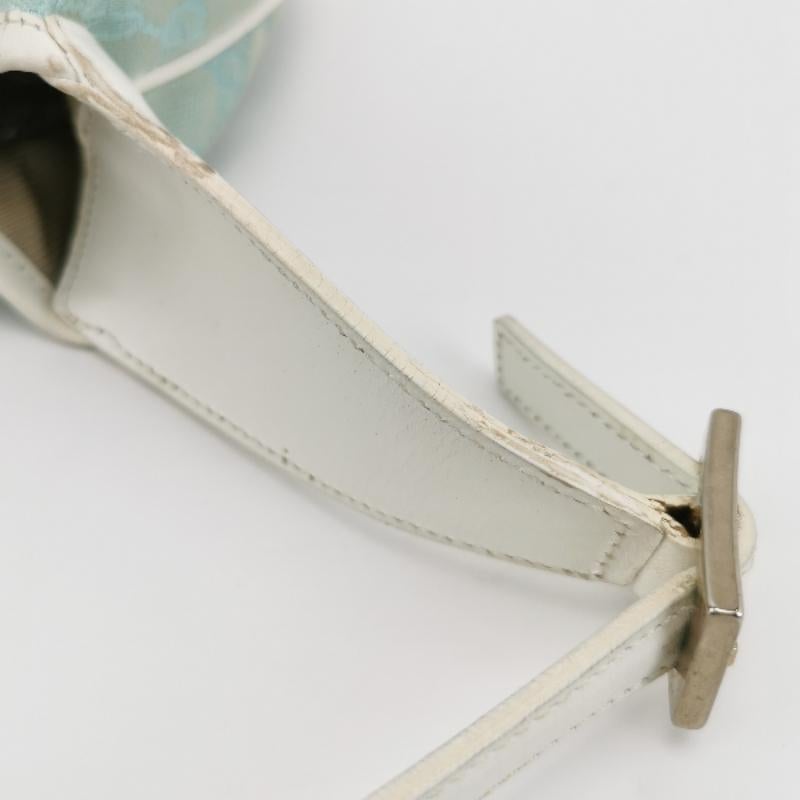 Gucci Jackie Vintage Blue Nylon White Leather Shoulder Bag Medium 7