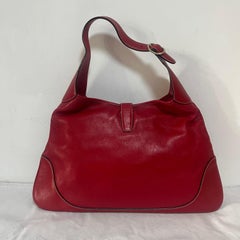 Gucci Jackie Vintage Bouvier Hobo Red Leather with Web Accent