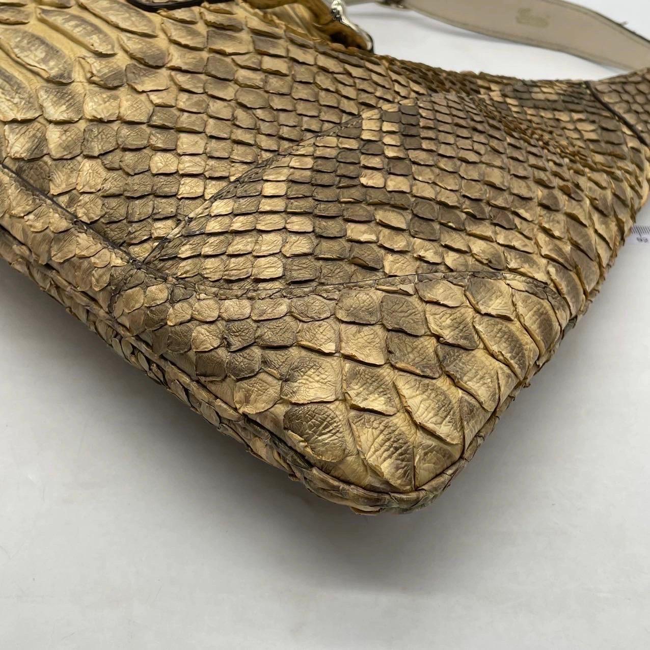 Gucci Jackie Vintage Camel Python-leather Rare en vente 7