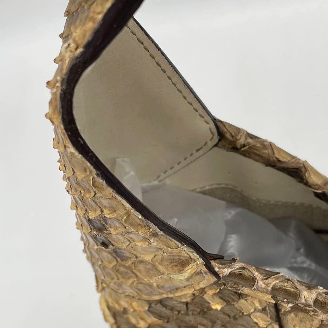 Gucci Jackie Vintage Camel Python-leather Rare en vente 11