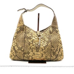 Gucci Jackie Vintage Camel Python-leather Rare