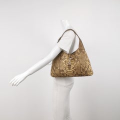 Gucci Jackie Vintage Camel Python Leather Rare