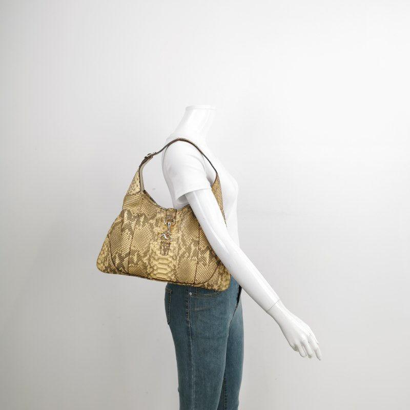 Women's Gucci Jackie Vintage Camel Python Leather Rare