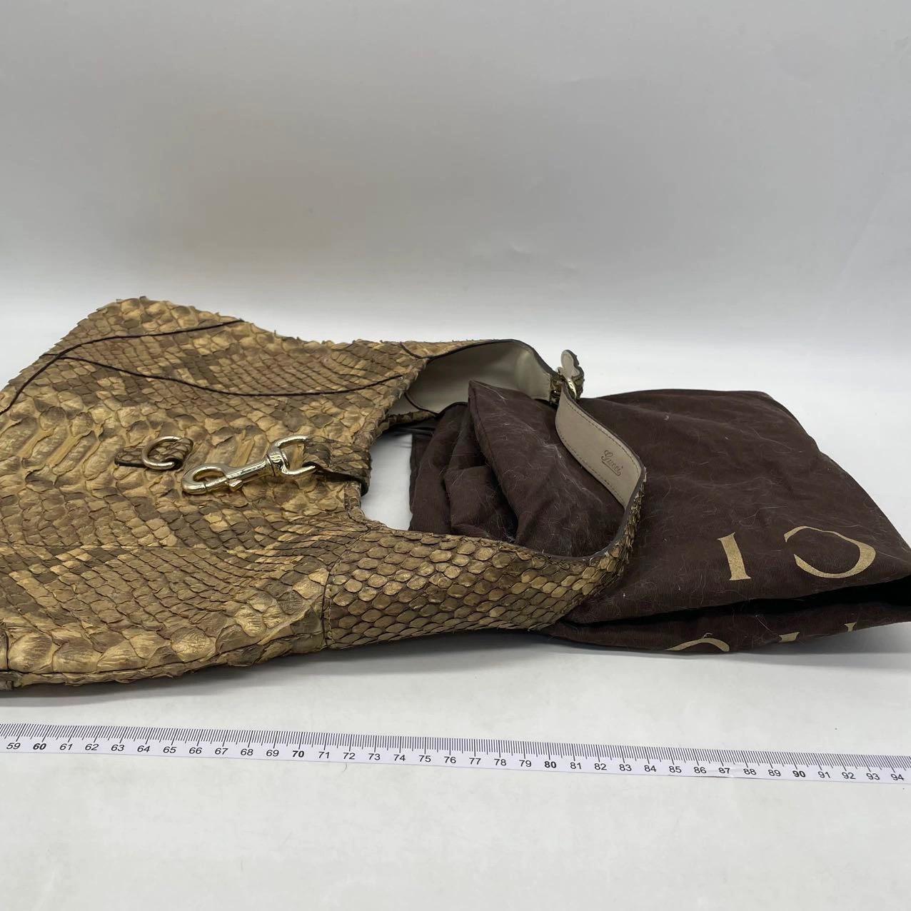 Gucci Jackie Vintage Camel Python-leather Rare en vente 3