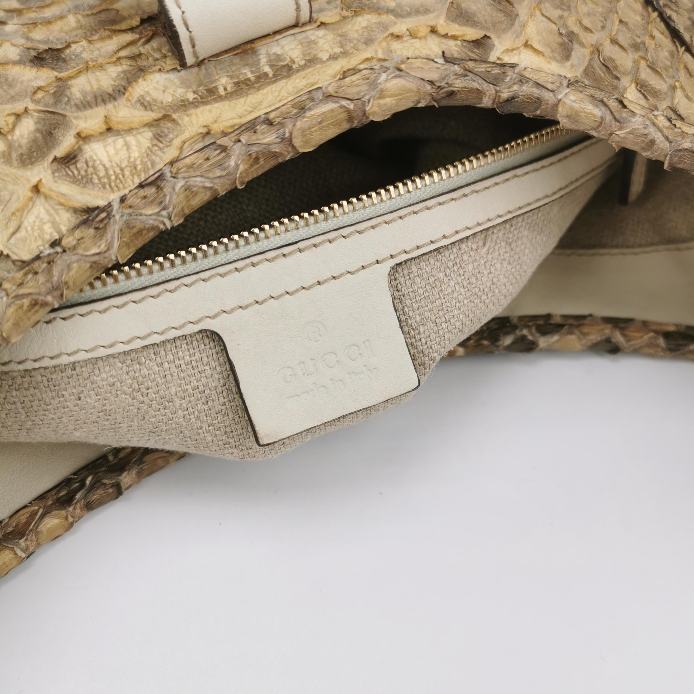 Gucci Jackie Vintage Camel Python Leather Rare For Sale at 1stDibs