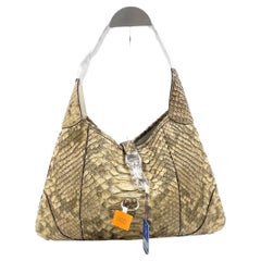 Gucci Jackie Vintage Camel Python-leather Rare